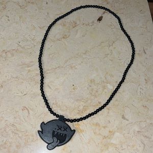 Blackout Wooden Beaded Boo From Mario Necklace
